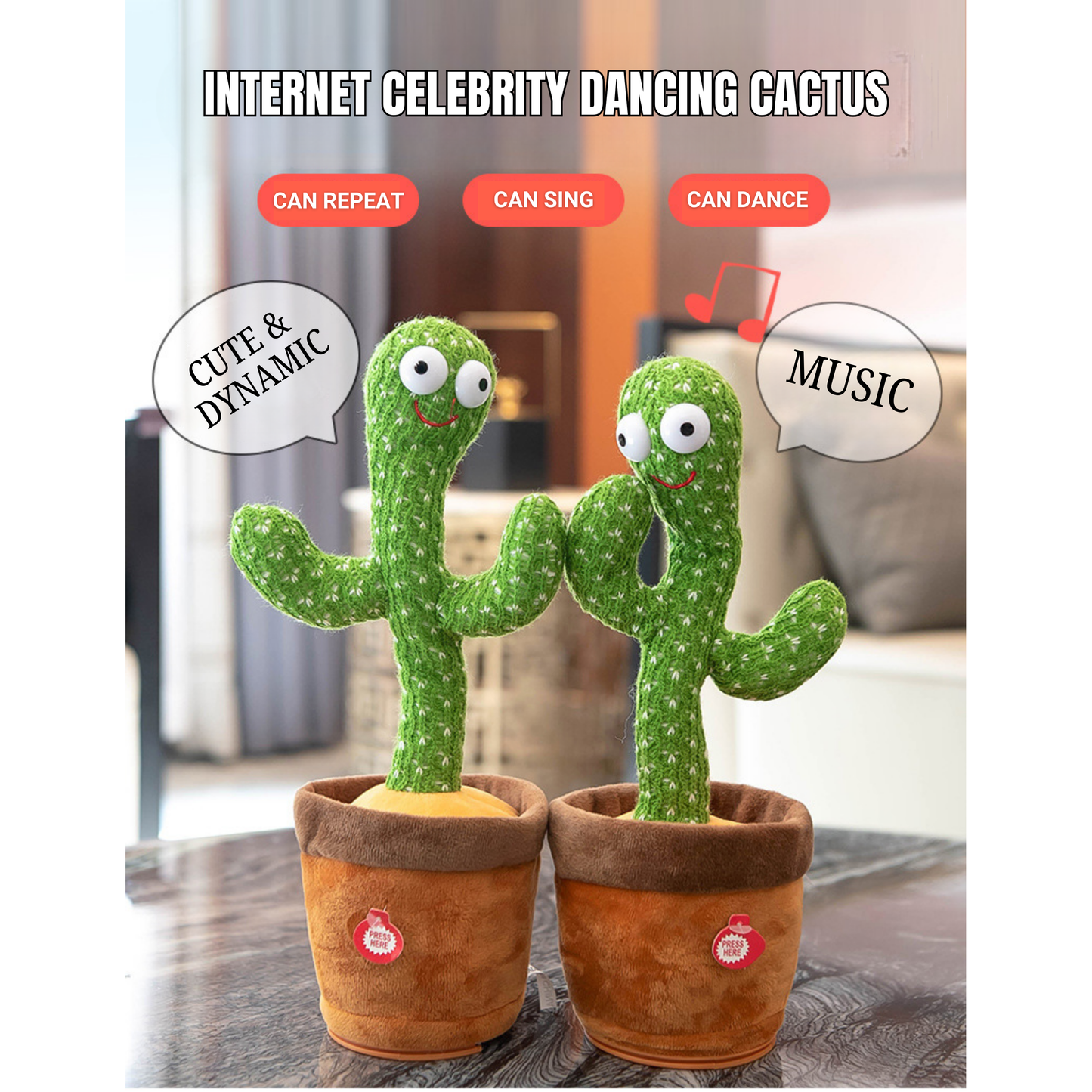 Electronic Cactus Singing & Dancing Plush Toy