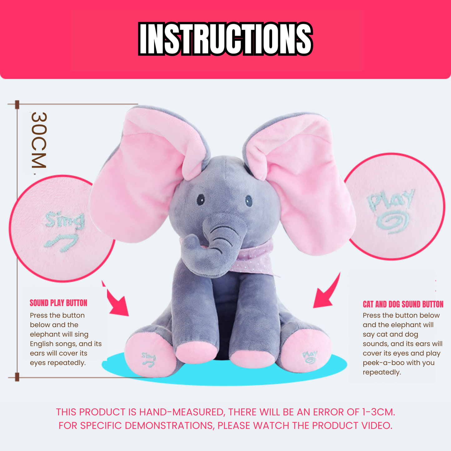 Singing, Music, Talking Toy Elephant Electronic Plush Toys